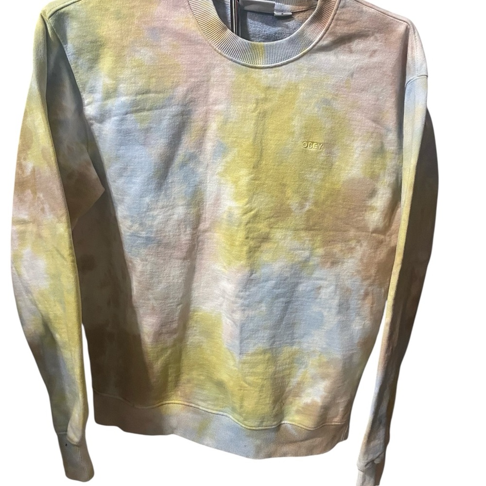 Obey Men's Pastel Tie-Dye Crewneck Sweater